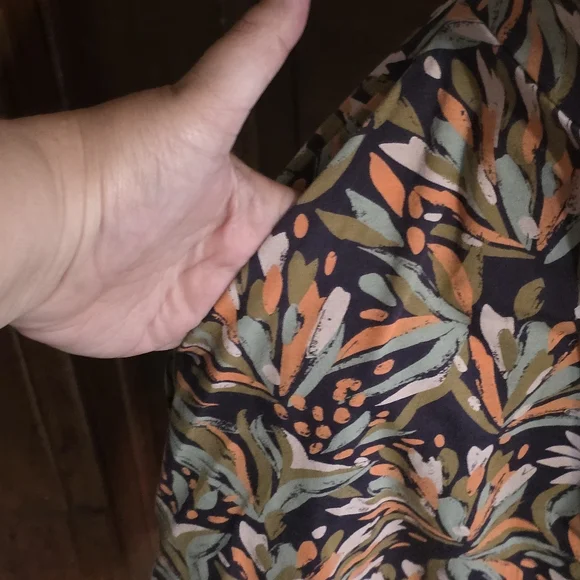 Pact Fit & Flare Cutout Back Dress Fkoral Leaf Pattern Purple Multicolor Size S - Picture 5 of 9